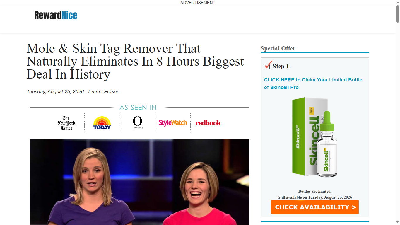 Health Advertorial Landing Page Example